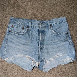 Levi’s Light Blue Distressed Denim Women’s Shorts